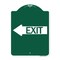 Signmission Designer Series Sign Exit W/ Left Arrow, Green & White Aluminum Sign, 18" H, 24" L, GW-1824-24607 A-DES-GW-1824-24607 - alternate 1